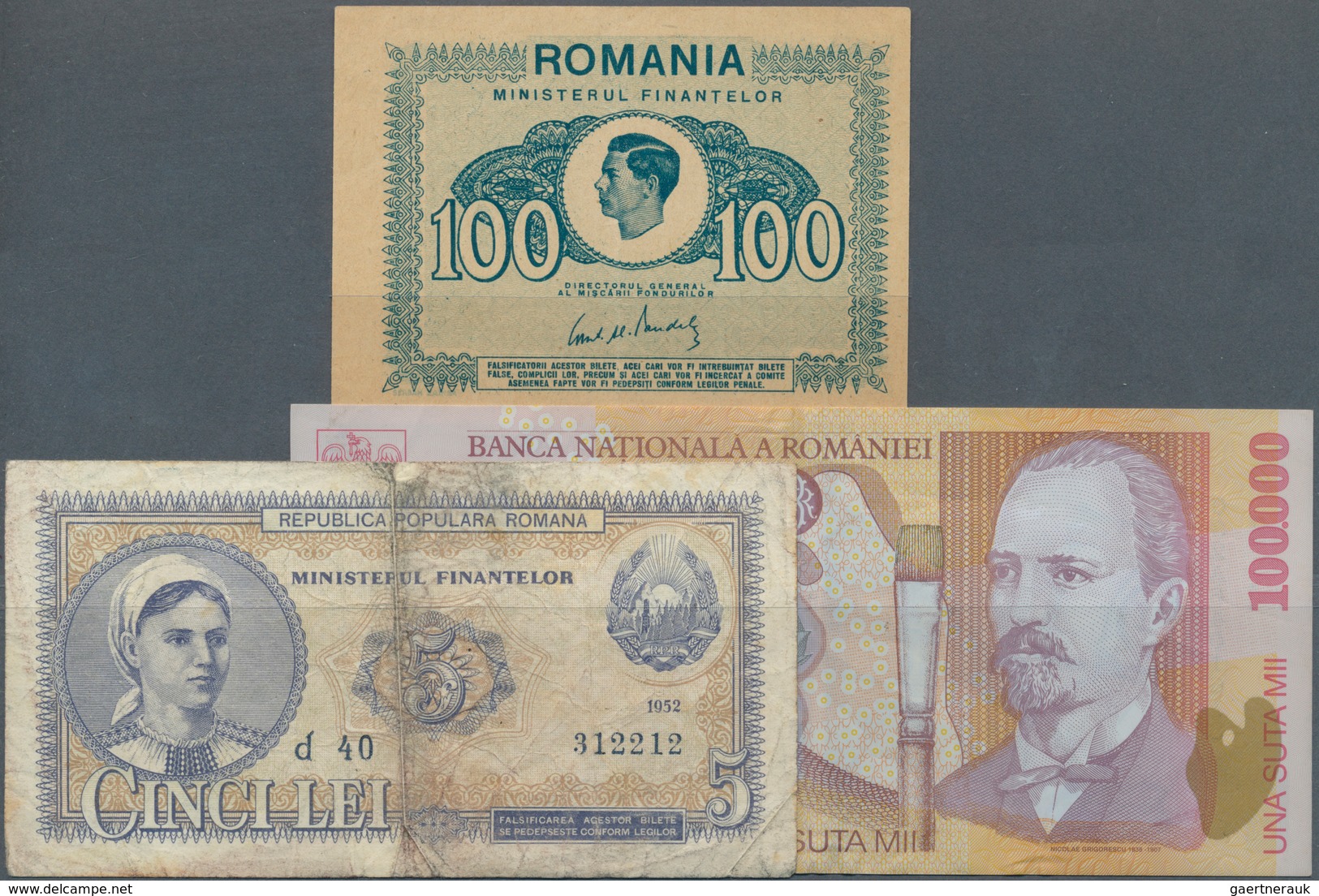 Romania / Rumänien: Small Collection With 33 Banknotes Romania 1941 - 2008 Containing For Example 10 - Rumania