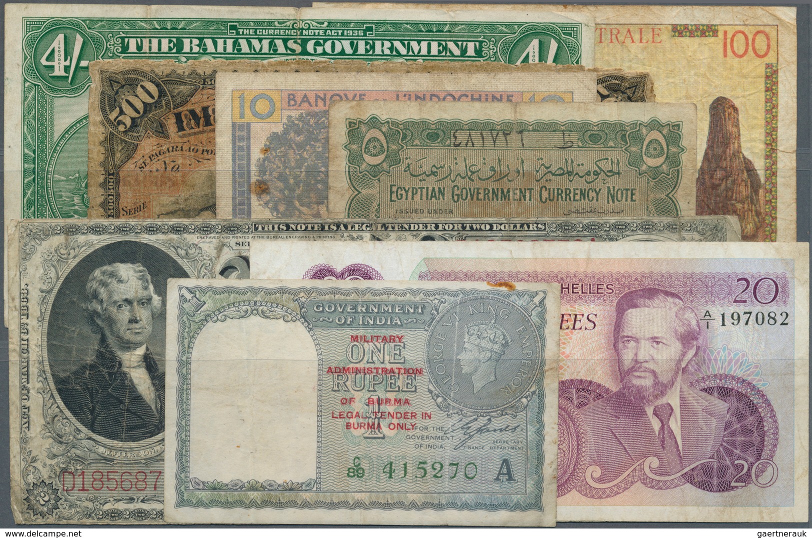 Alle Welt: Huge Lot With 79 Banknotes From All Over The World, Containing Mali 1000 Francs, Madagasc - Altri & Non Classificati