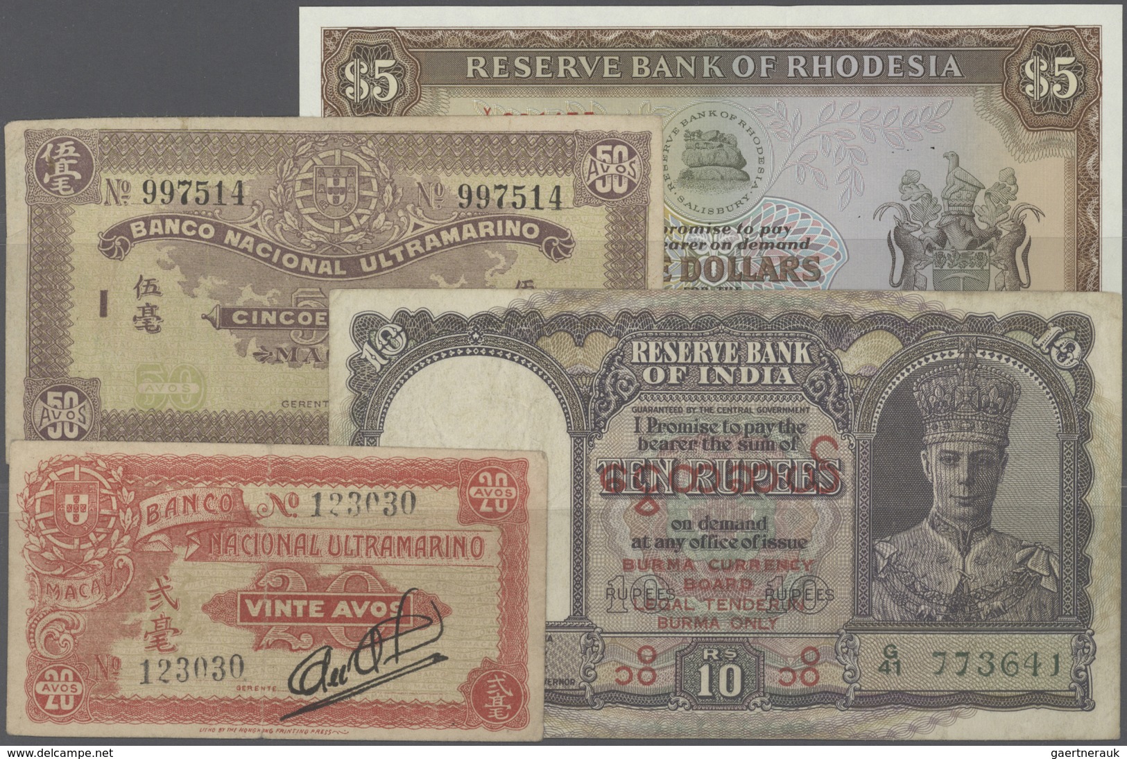 Alle Welt: Interesting Set Of 31 Banknotes All Over The World Containing Belgian Congo 10 Francs 195 - Other & Unclassified