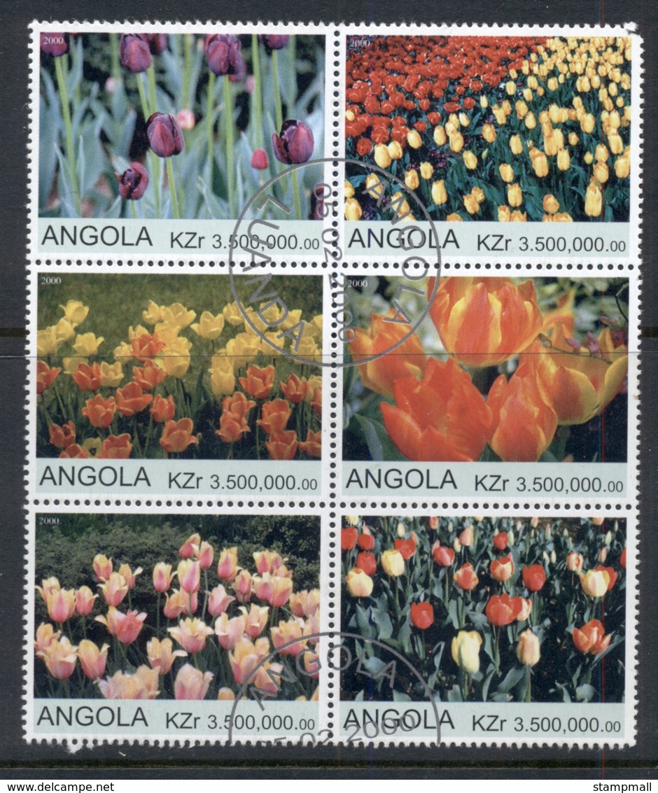 Angola 2000 Flowers, Tulips Blk6 (rebel Issue) CTO - Angola