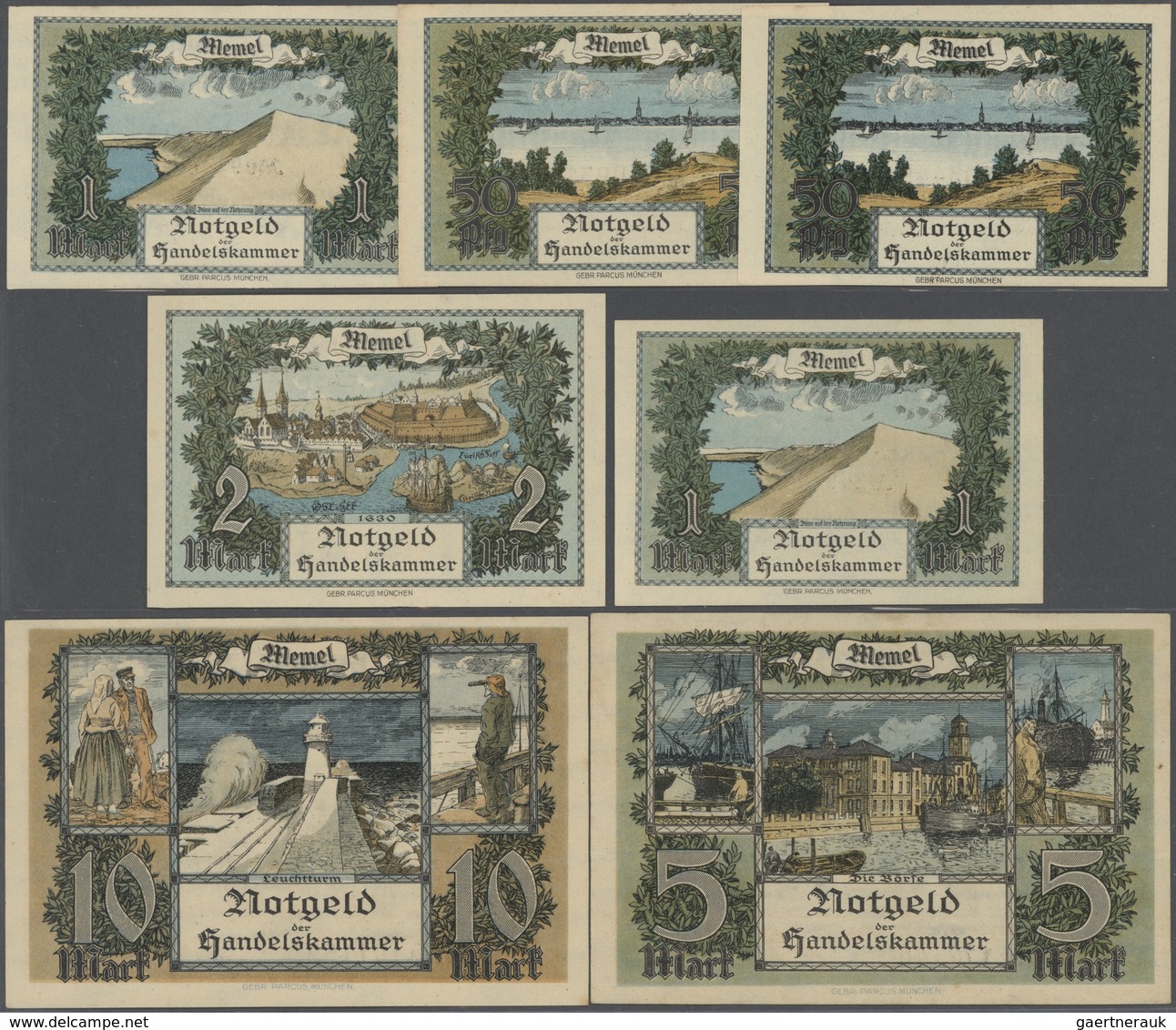 Deutschland - Nebengebiete Deutsches Reich: Memelgebiet, Lot Mit 11 Banknoten, Dabei 2 X 50 Pfennig, - Altri & Non Classificati