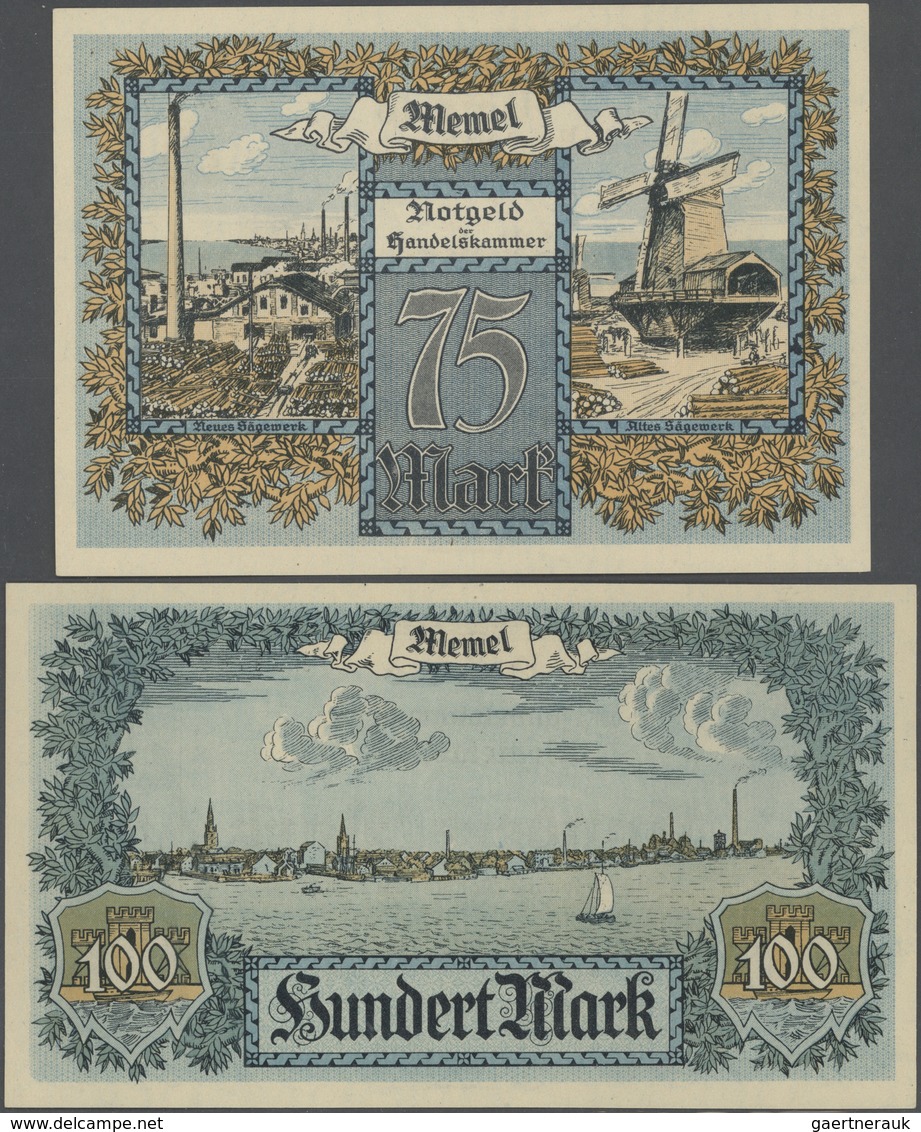 Deutschland - Nebengebiete Deutsches Reich: Memelgebiet, Lot Mit 11 Banknoten, Dabei 2 X 50 Pfennig, - Altri & Non Classificati
