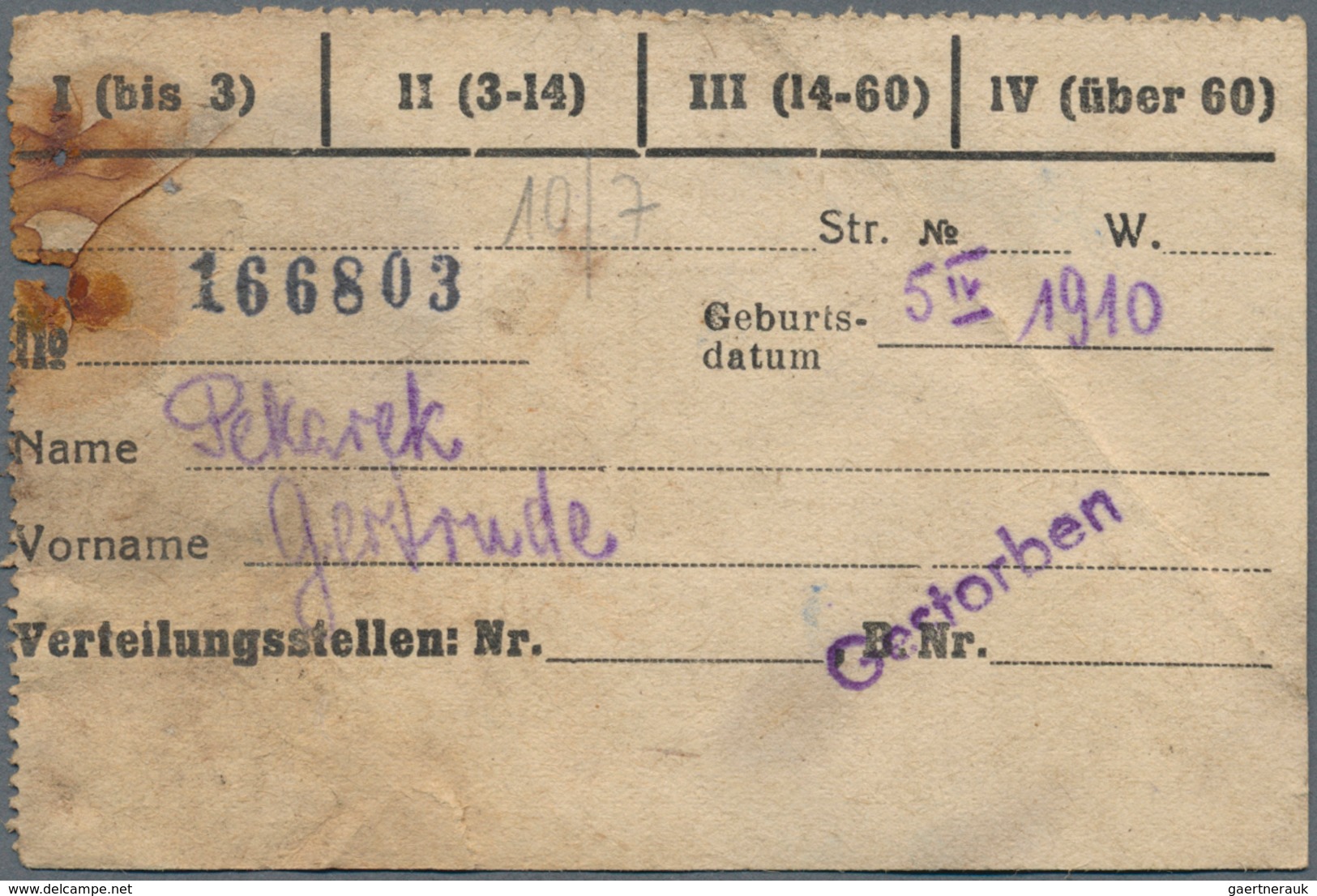 Deutschland - Konzentrations- und Kriegsgefangenenlager: Litzmannstadt Ghetto, Posten mit 14 Rations