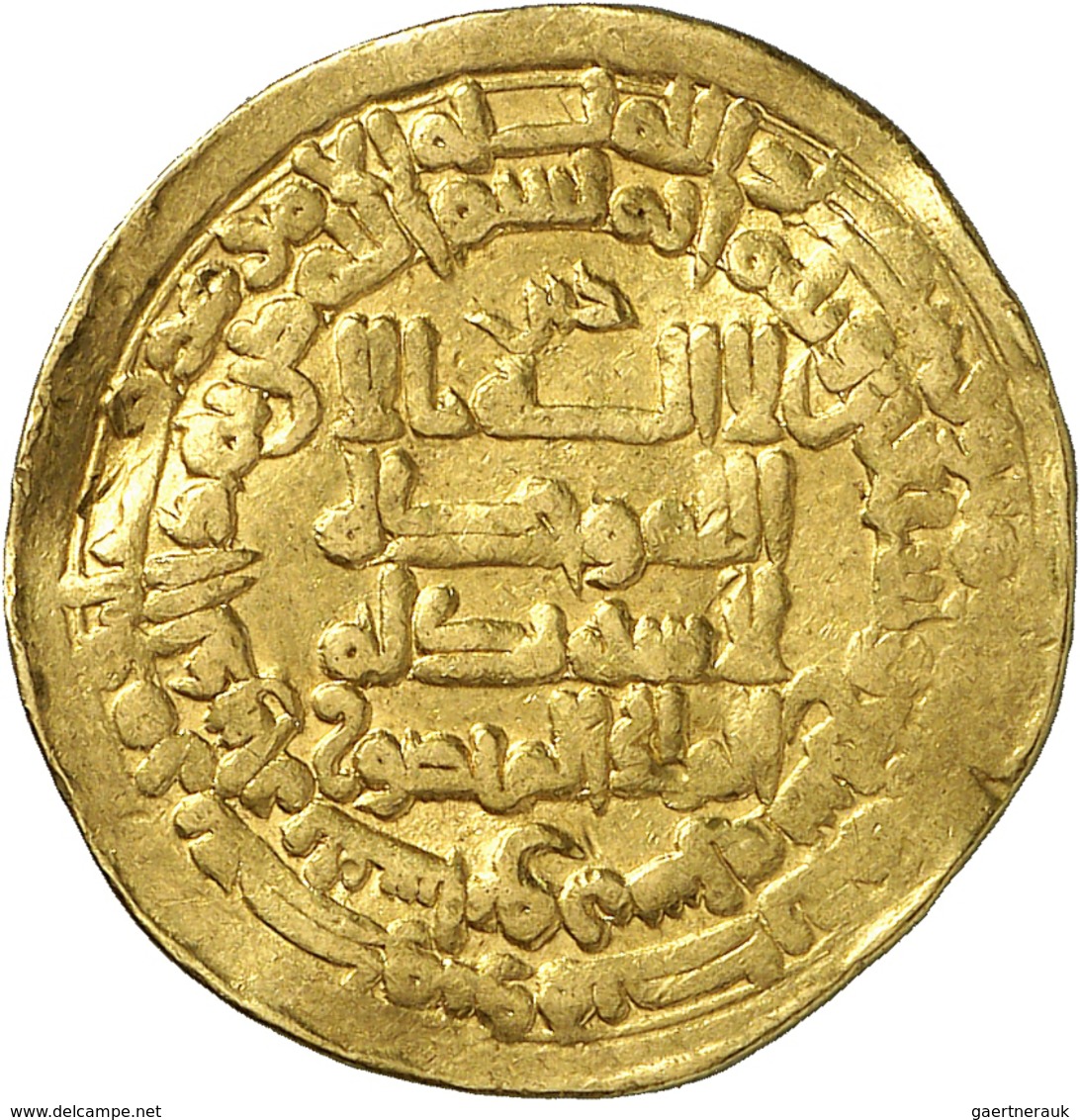 Samaniden: Nuh II. Bin Mansur I. AH 365-387 / AD 976- 997:  Golddinar AH 377-Nishabur-; 5,2 G, Fast - Islamic