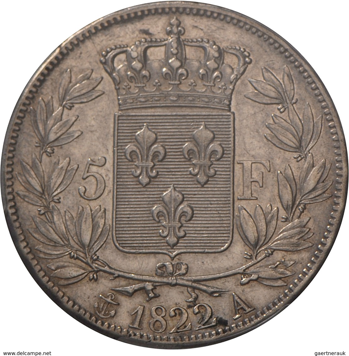 Frankreich: Louis XVIII. 1814-1824: 5 Francs 1822 A, Gadoury 614, Im Holder Von PCGS, Grading Genuin - Andere & Zonder Classificatie