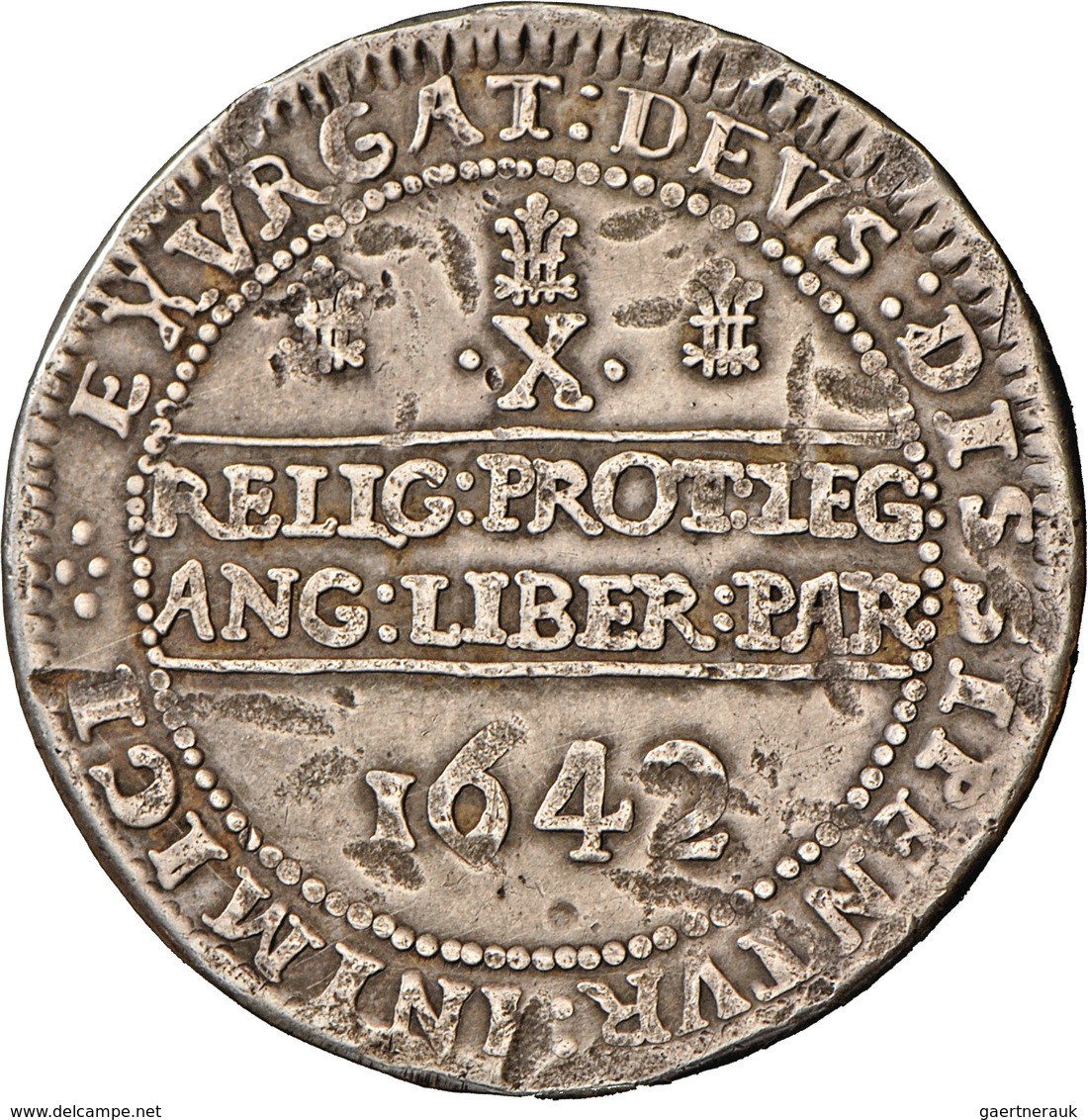 Großbritannien: Charles I. 1625-1649: ½ Pound (Halfpound) 1642 Oxford. 57,57 G. Davenport 3769, Druc - Andere & Zonder Classificatie