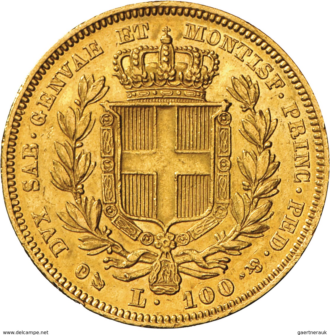 Italien - Anlagegold: Sardinien, Carlo Alberto 1831-1849: 100 Lire 1836 (Anchor/Anker), KM# 133.2, F - Andere & Zonder Classificatie