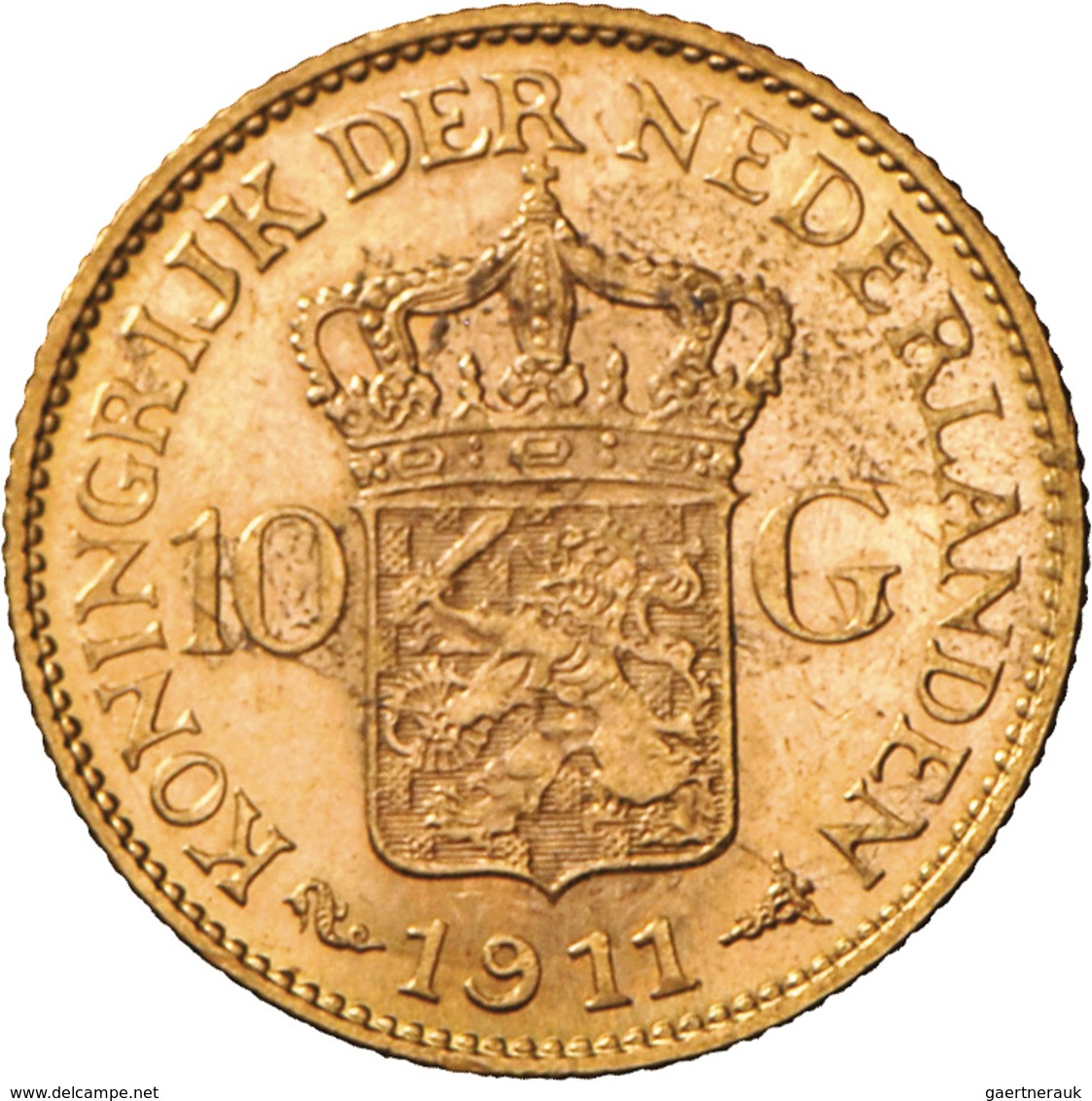 Niederlande - Anlagegold: Wilhelmina 1890-1948: 10 Gulden 1911, KM# 149, Friedberg 349, 6,70 G, 900/ - Zilveren En Gouden Munten