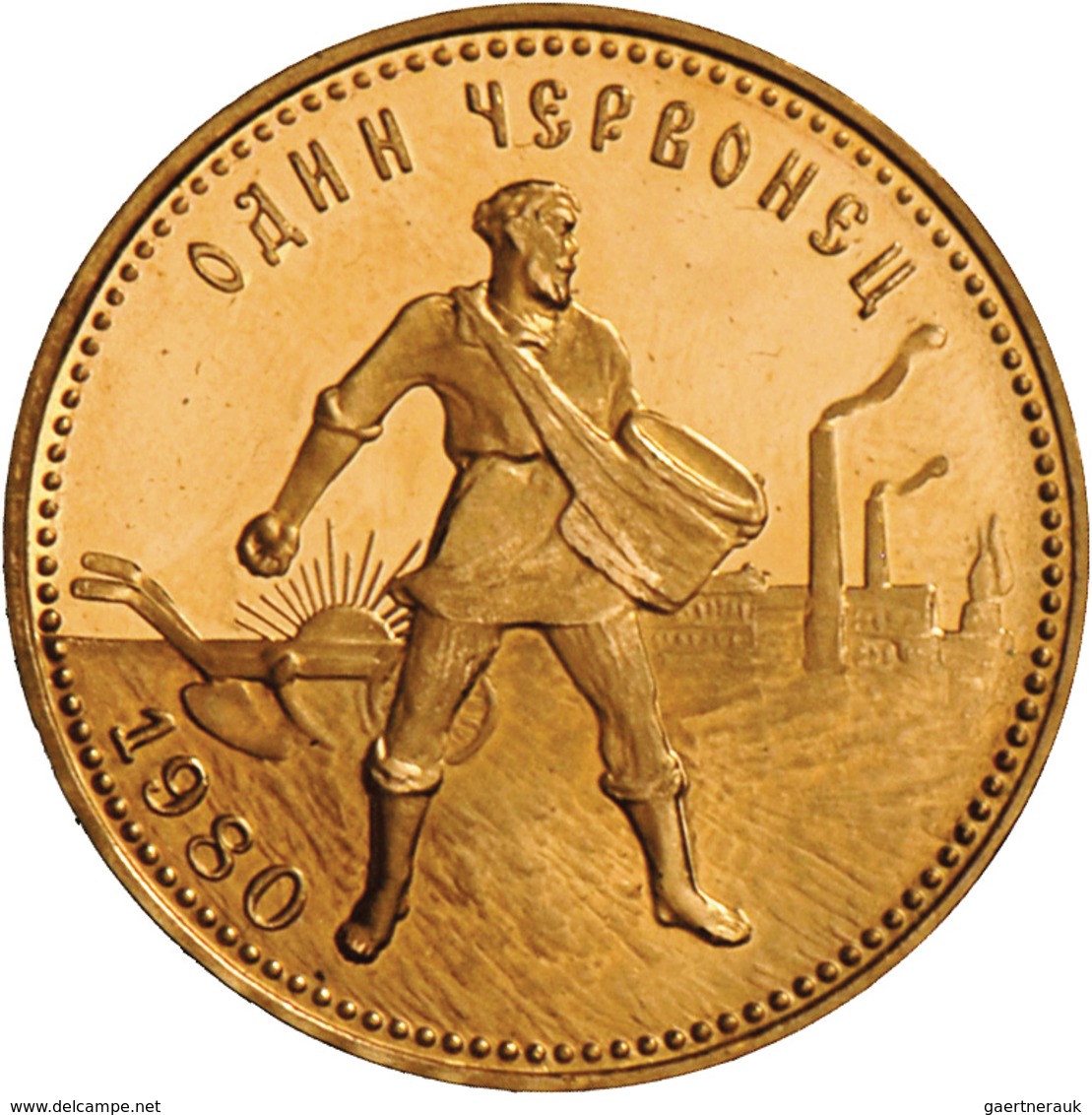 Sowjetunion: 1917-1991:10 Rubel (Tscherwonez) 1980, Moskau. 7,74 G Feingold. Friedberg 181 A; Gold, - Rusland