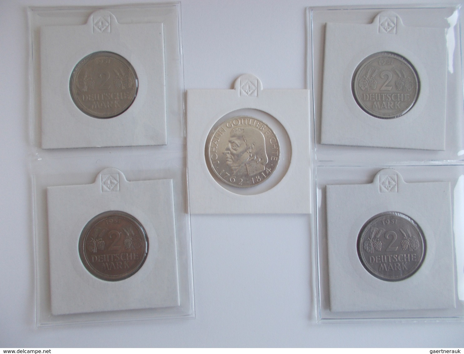 Bundesrepublik Deutschland 1948-2001: Lot 5 Münzen, Dabei: 5 DM 1964 J, Johann Gottlieb Fichte, Jaeg - Andere & Zonder Classificatie