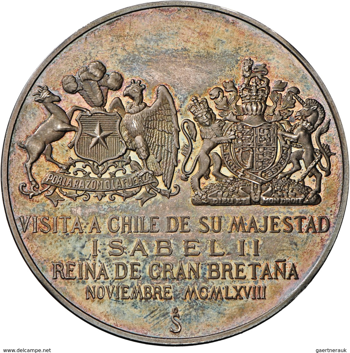 Medaillen Alle Welt: Großbritannien, Elisabeth II. Seit 1952: Silbermedaille 1968, Stempel Von F. Or - Zonder Classificatie