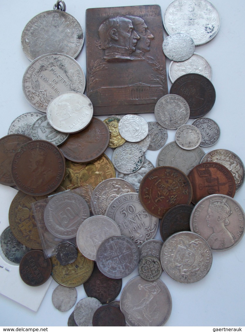 Alle Welt: Lot Meist ältere Münzen, Teils Mittelalter, Meist Ende 19., Anfang 20. Jhd. Dabei Viele S - Andere & Zonder Classificatie