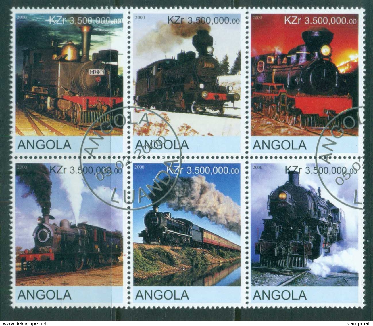 Angola 2000 Trains (Rebel Issue) CTO - Angola
