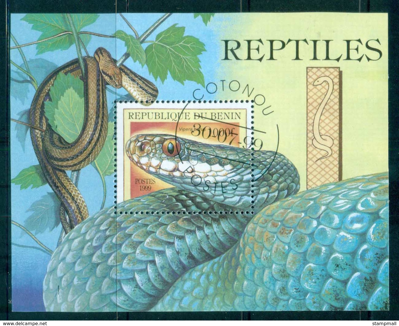 Benin 1999 Reptiles, Snake MS CTO - Benin - Dahomey (1960-...)