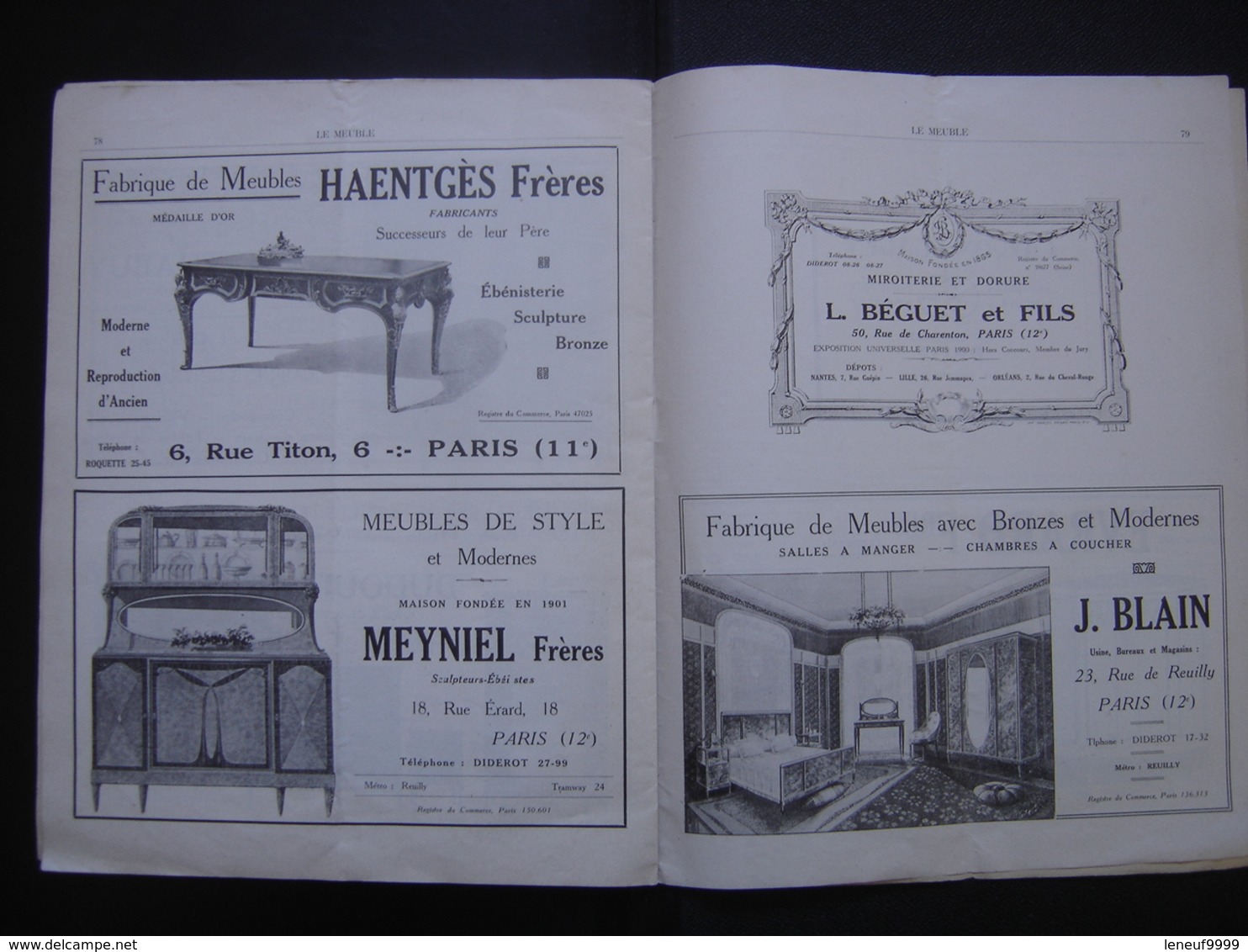 1923 LE MEUBLE 4 Terrier BOIS ART DECO Le Siege A Travers Les Ages SALON Pub - Other Plans