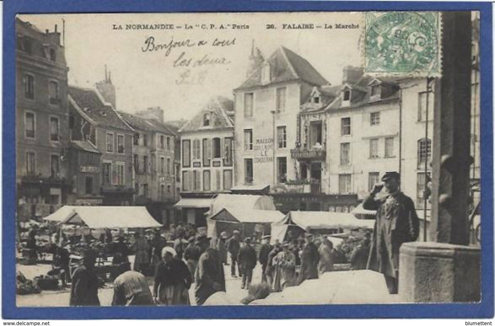 CPA Calvados 14 Falaise Circulé Marché - Falaise