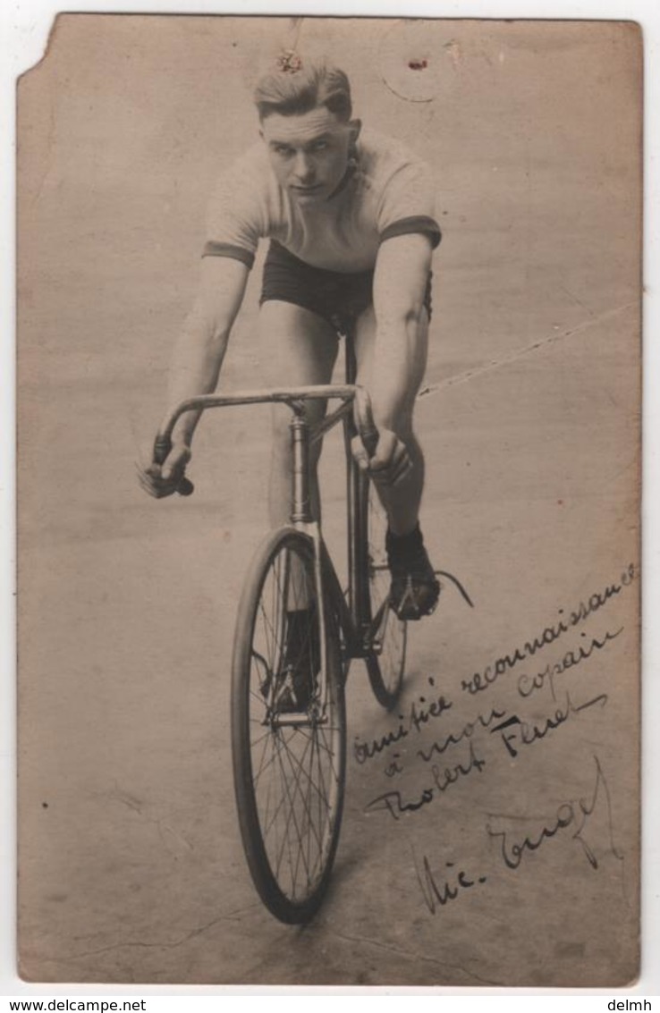 Carte Photo Cyclisme Vélo Nicolas ENGEL Luxembourg Dédicace Robert FLUET Vierzon Signature Autographe - Cyclisme