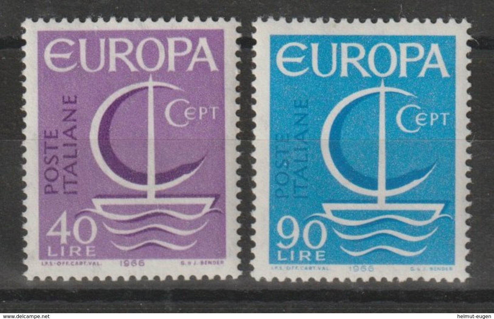 MiNr. 1215 - 1216 Italien. Europa: Aci) Stilisiertes Boot Mit Geblähtem Segel Und Inschrift „CEPT“ - 1961-70: Ungebraucht