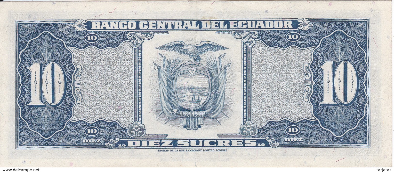 BILLETE DE ECUADOR DE 10 SUCRES DEL AÑO 1982 EN CALIDAD EBC (XF) (BANKNOTE) - Ecuador