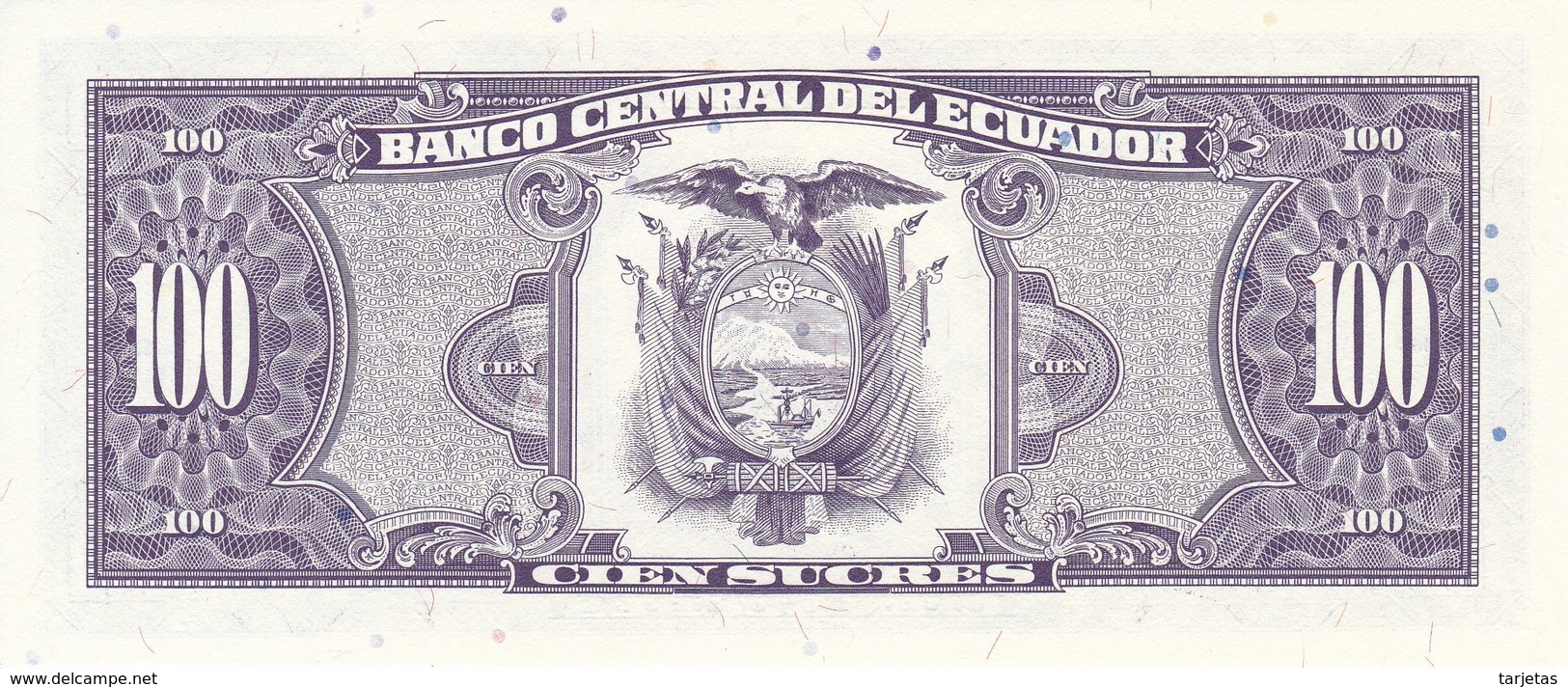 BILLETE DE ECUADOR DE 100 SUCRES DEL AÑO 1992 SIN CIRCULAR-UNCIRCULATED (BANKNOTE) - Ecuador