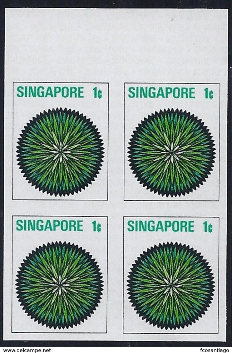 SINGAPUR 1973 - Yvert #188 Proof In Block Of 4 - MNH **  ¡RARE! - Singapur (1959-...)