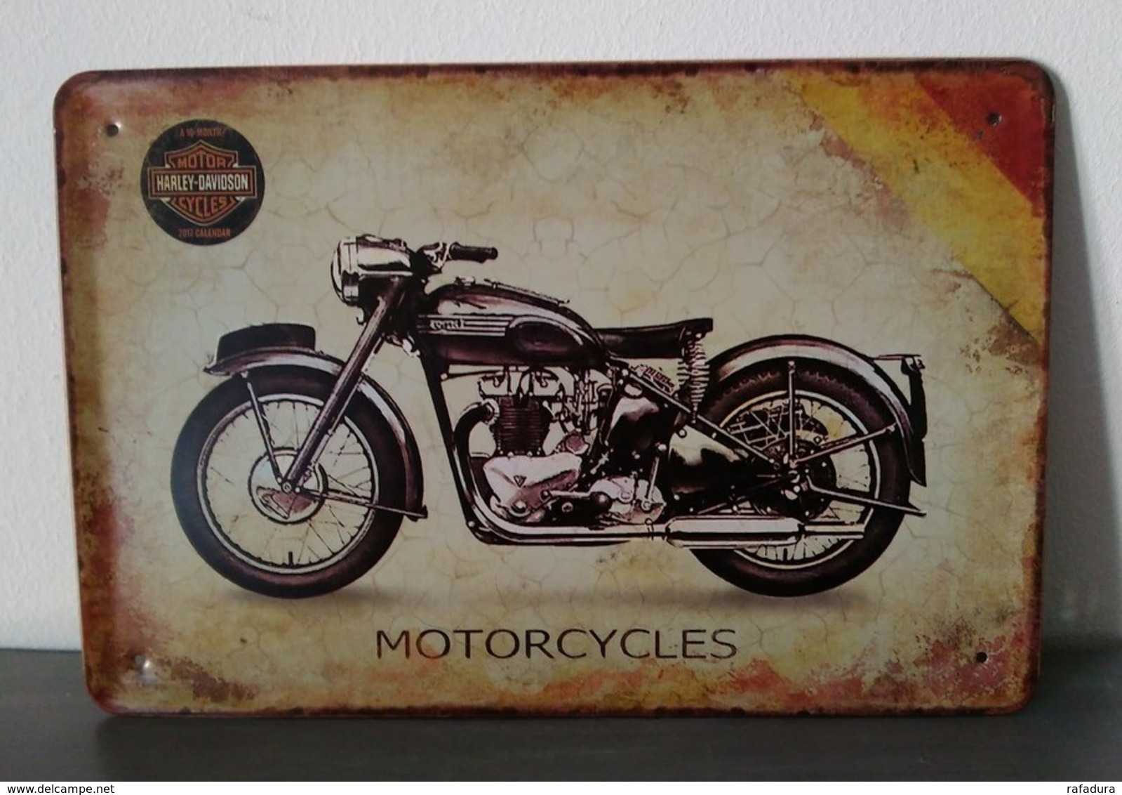 Rare Plaque Tôle HARLEY DAVIDSON MOTORCYCLES Style EMAIL 20X30 VINTAGE ROUTE 66 - Motos