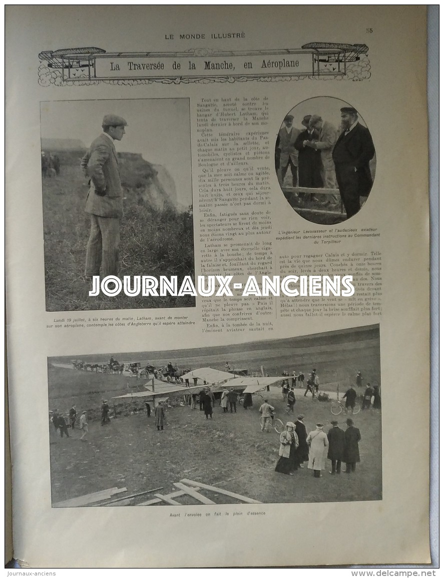 1909 AVIATION LATHAM LA TRAVERSÉE DE LA MANCHE - MEAUX PARC DE BEAUVAL - MORT DE DON CARLOS - FETES DU HAVRE - REVOLUTIO - 1900 - 1949