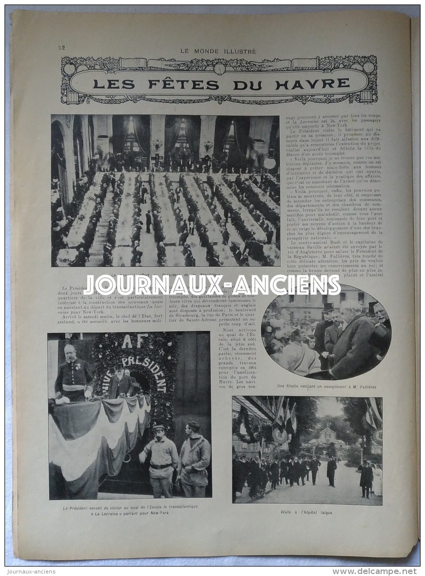 1909 AVIATION LATHAM LA TRAVERSÉE DE LA MANCHE - MEAUX PARC DE BEAUVAL - MORT DE DON CARLOS - FETES DU HAVRE - REVOLUTIO