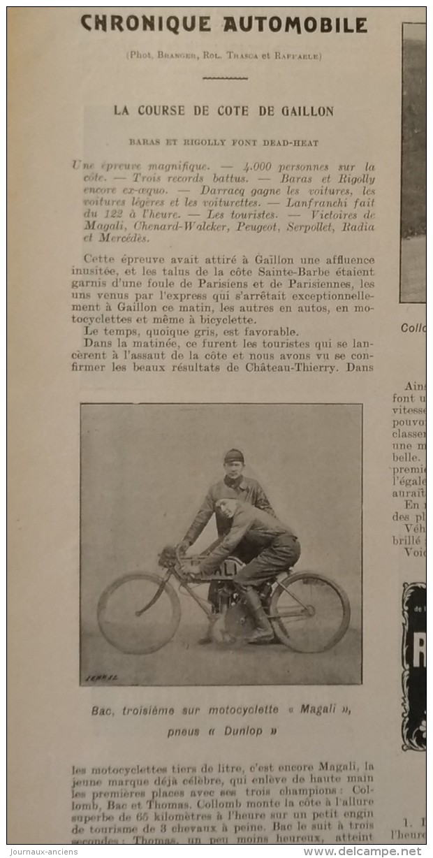 1904 COURSE DE COTE DE GAILLON - GUERRE RUSSO JAPONAISE - FETE DE LA MUTUALITÉ - LE PERCEMENT DE SIMPLON - GRAND PALAIS - 1900 - 1949