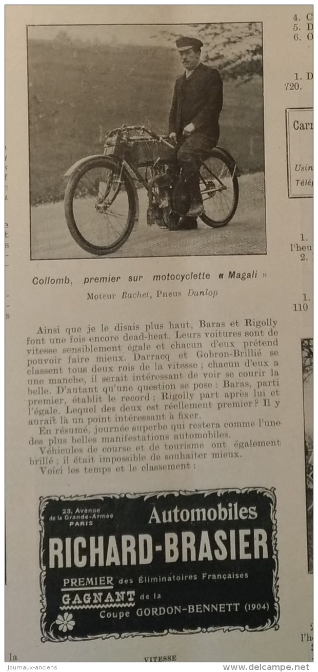 1904 COURSE DE COTE DE GAILLON - GUERRE RUSSO JAPONAISE - FETE DE LA MUTUALITÉ - LE PERCEMENT DE SIMPLON - GRAND PALAIS - 1900 - 1949