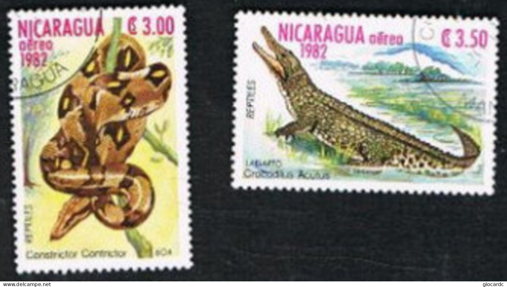 NICARAGUA - SG  2423.2428    -    1982 REPTILES    -  USED° - Nicaragua