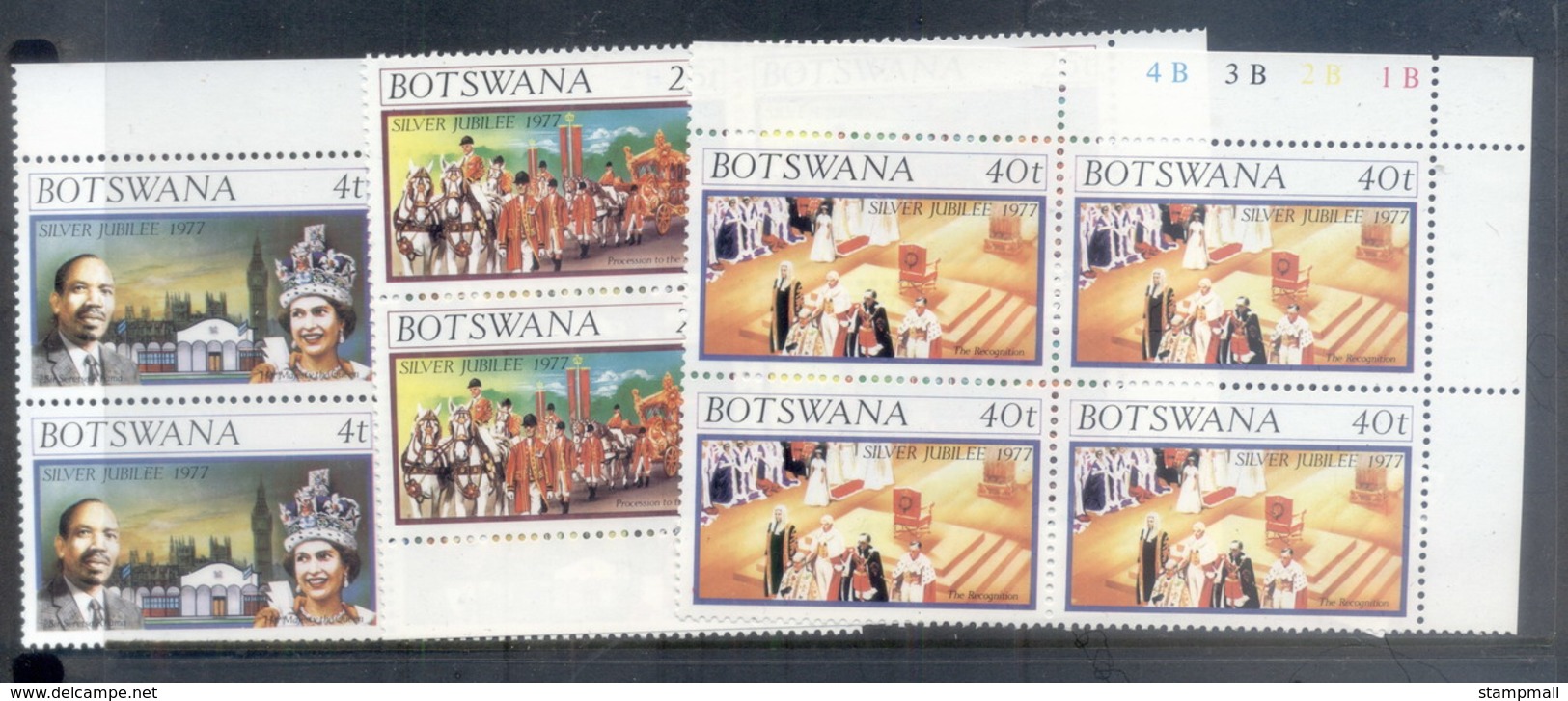 Botswana 1977 QEII Silver Jubilee Blk4 MUH - Botswana (1966-...)