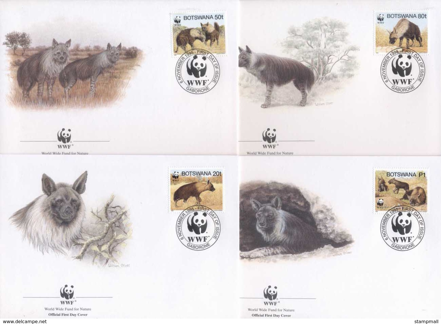 Botswana 1995 WWF Brown Hyena FDC - Botswana (1966-...)