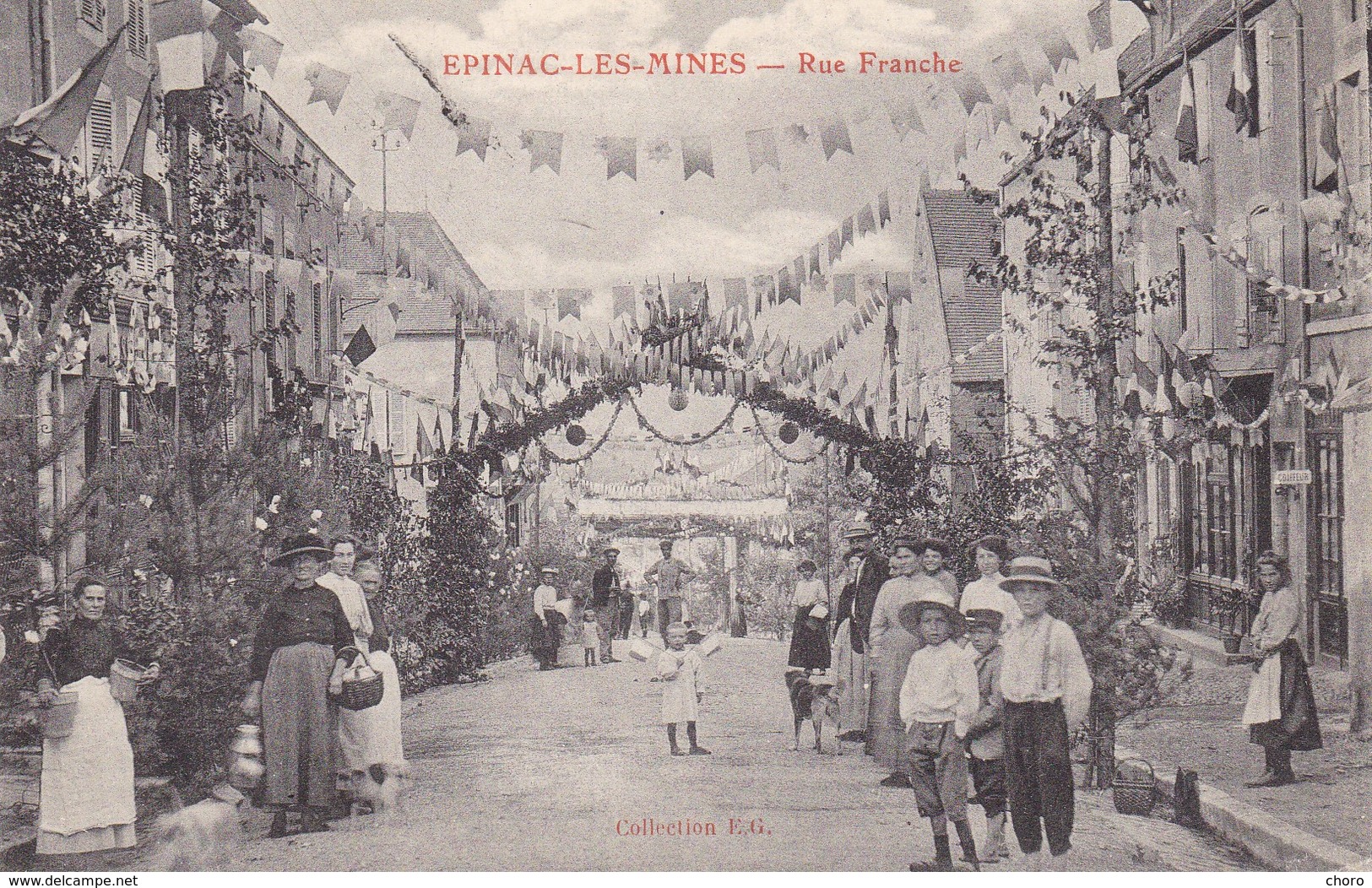 71 - EPINAC LES MINES - RUE FRANCHE - FETE - Autres & Non Classés