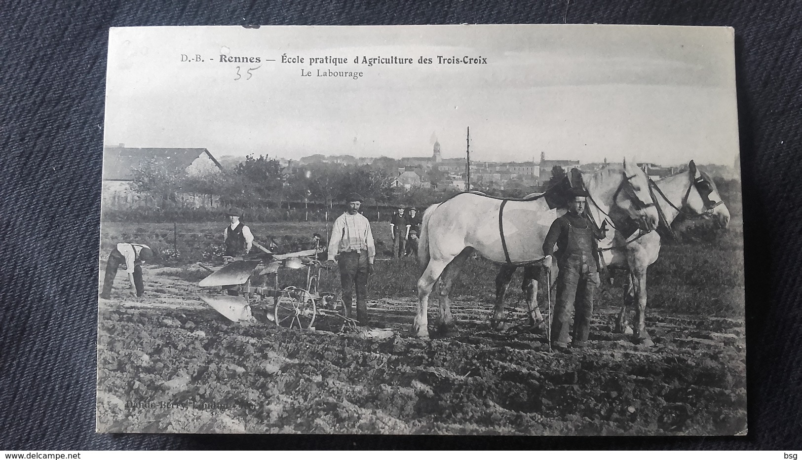 CPA 35 Rennes - Ecole D'Agriculture Des Trois Croix - Le Labourage - Rennes