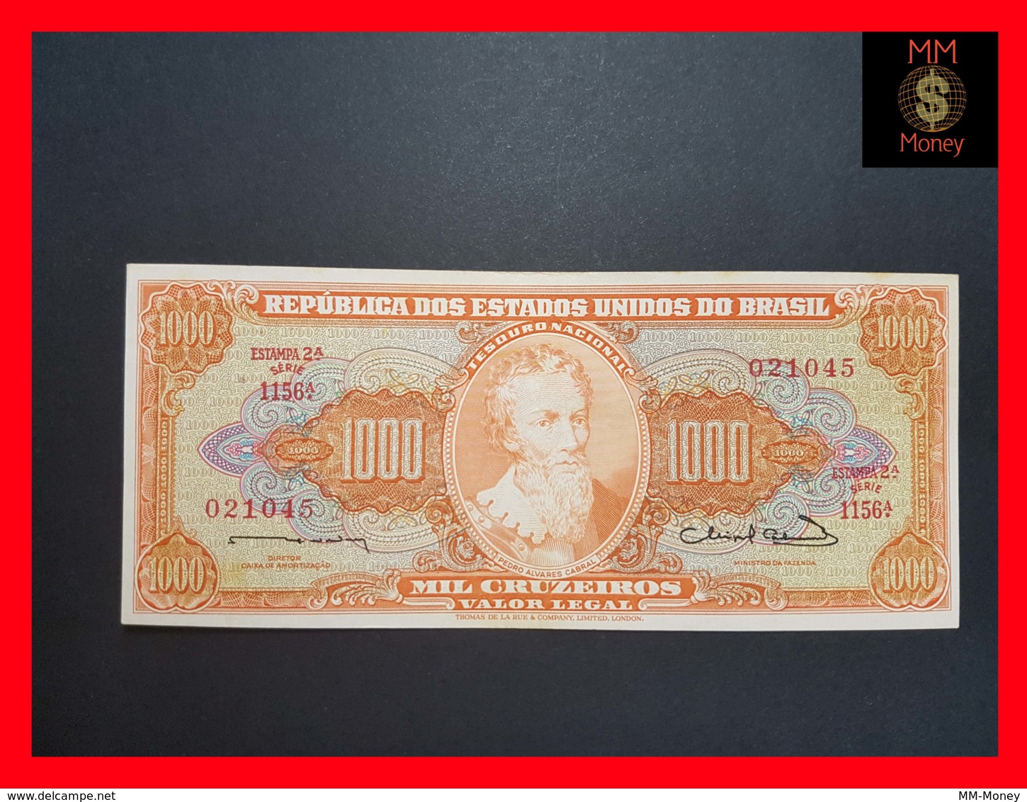 BRAZIL 1.000 1000 Cruzeiros 1963  P. 181   VF + - Brésil