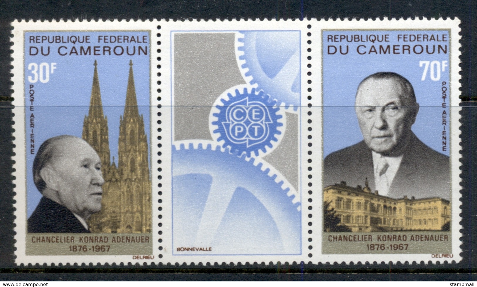 Cameroun 1967 Konrad Adenauer Pr + Label MUH - Cameroon (1960-...)