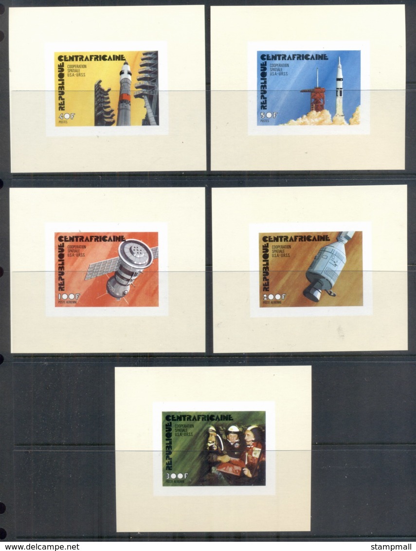Central African Republic 1975 Apollo-Soyuz Joint Russia/USA Space Project Mini Sheetlets IMPERF MUH - Zentralafrik. Republik