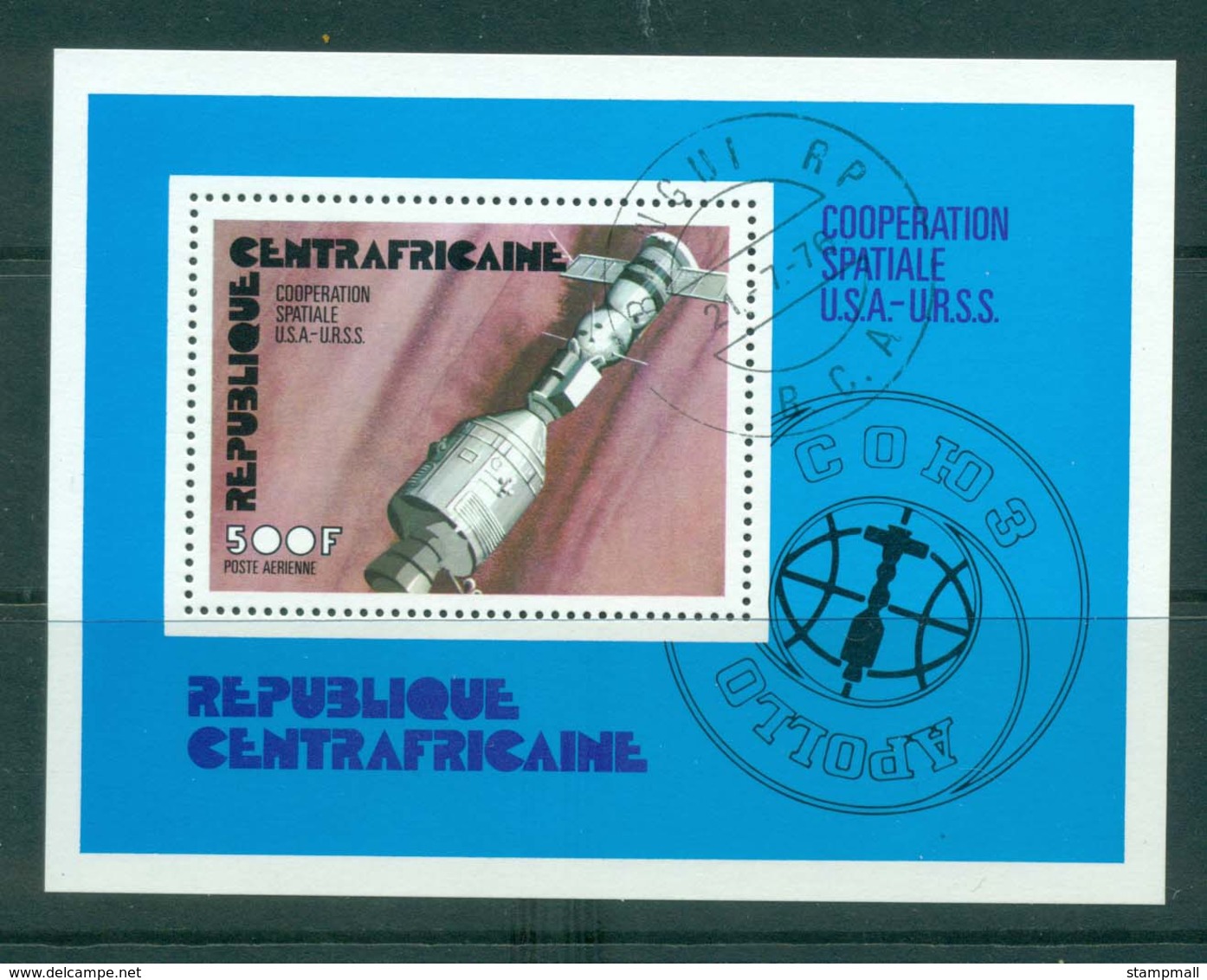 Central African Republic 1976 Apollo Soyuz MS Air Post CTO Lot31424 - Central African Republic