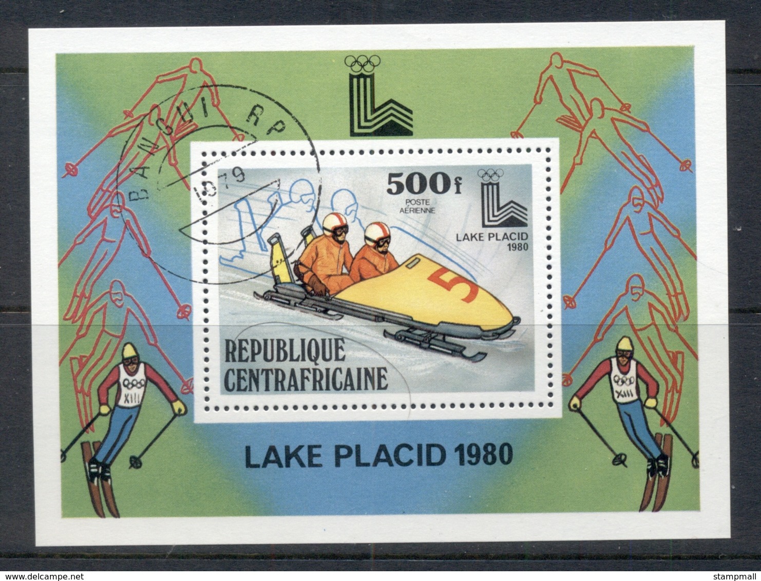 Central African Republic 1980 Winter Olympics Lake Placid MS CTO - Central African Republic