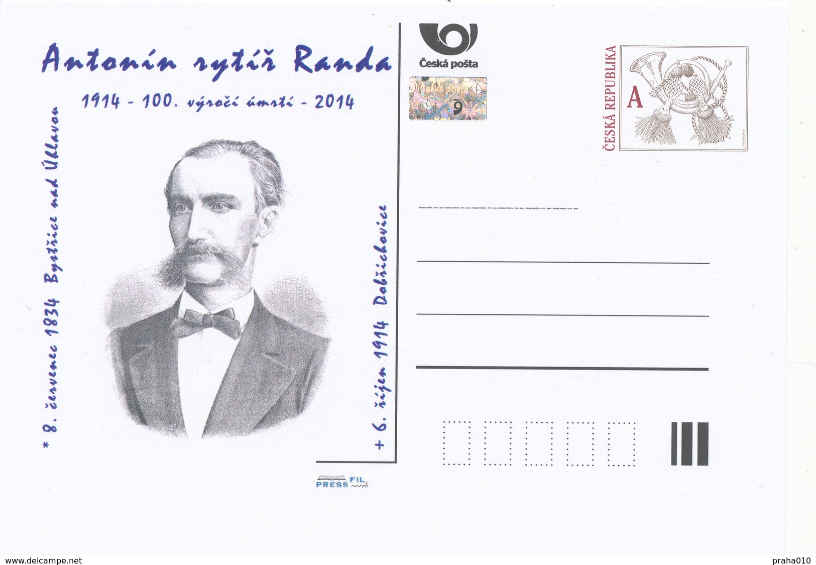 Rep. Ceca / Cart. Postali (Pre2014/44) Antonin Antonin Cavaliere Randa (1834-1914) Avvocato Ceco - Altri & Non Classificati