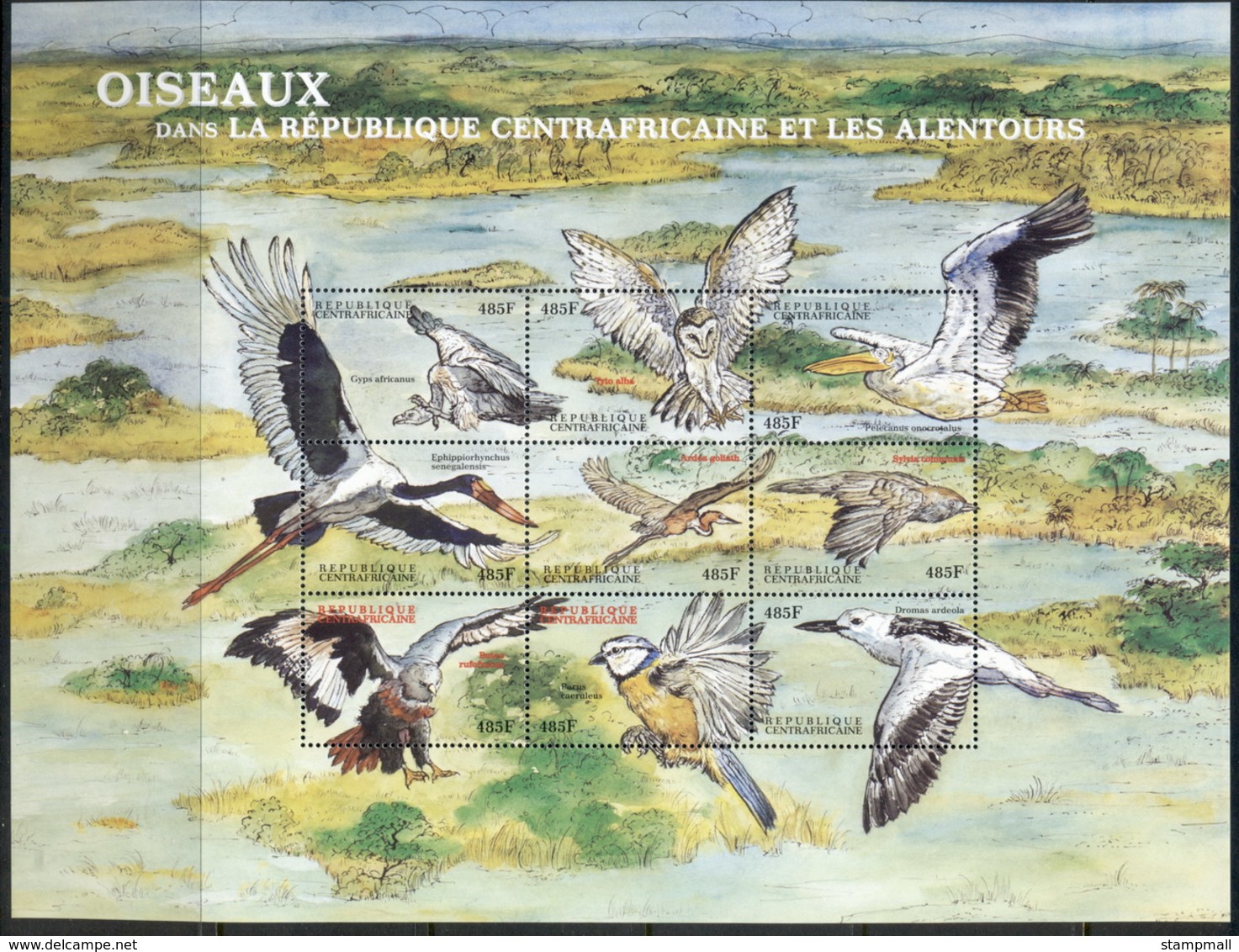 Central African Republic 2000 Birds, Sheetlet 485f MUH - Central African Republic