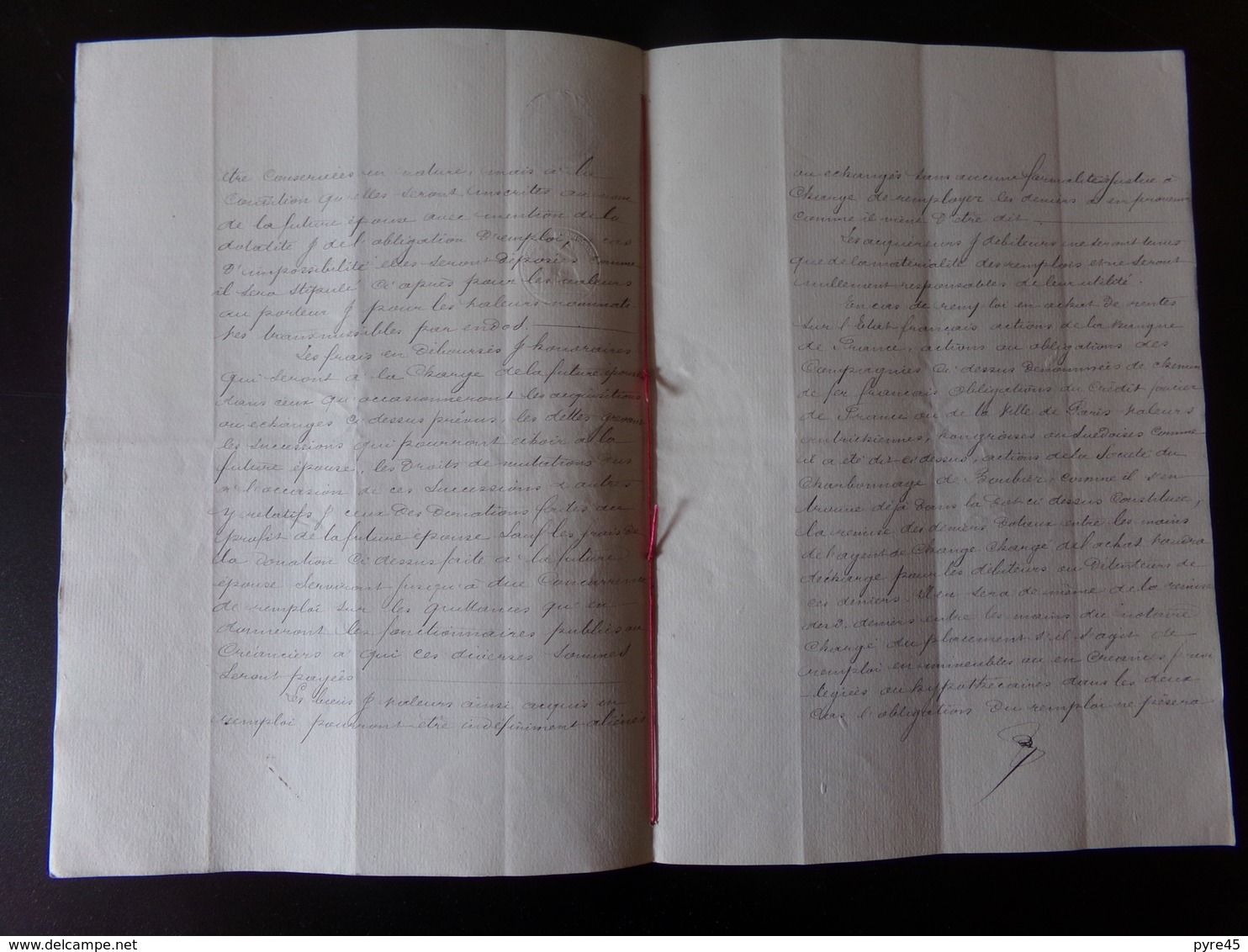 Acte Notarié Du 16 Juin 1883 à Paris Contrat De Mariage - Manuscripts