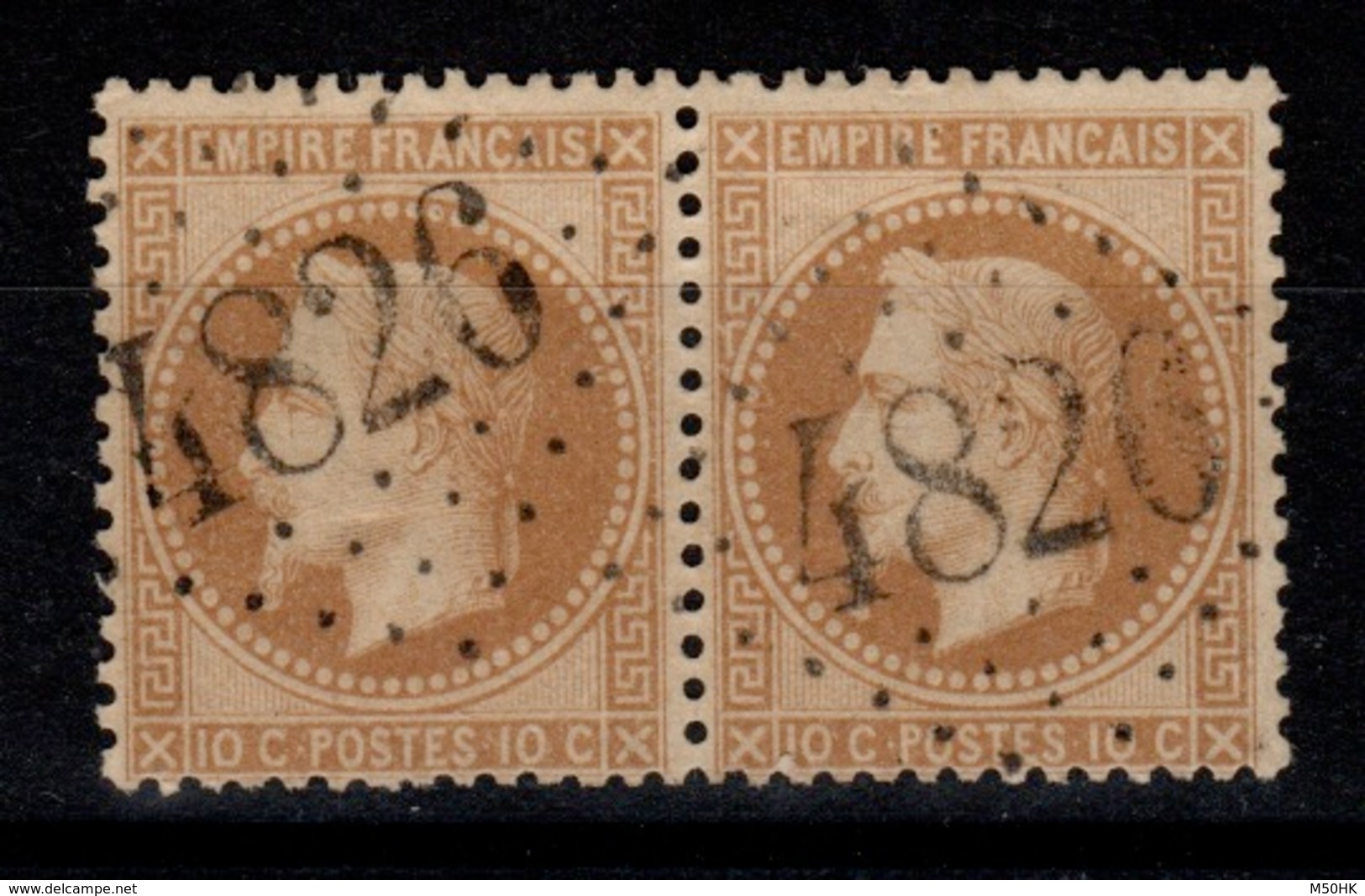 Lauré - YV 28A En Paire Oblitérée GC 4826 De SAINT-JEURES , Luxe - 1863-1870 Napoleon III With Laurels