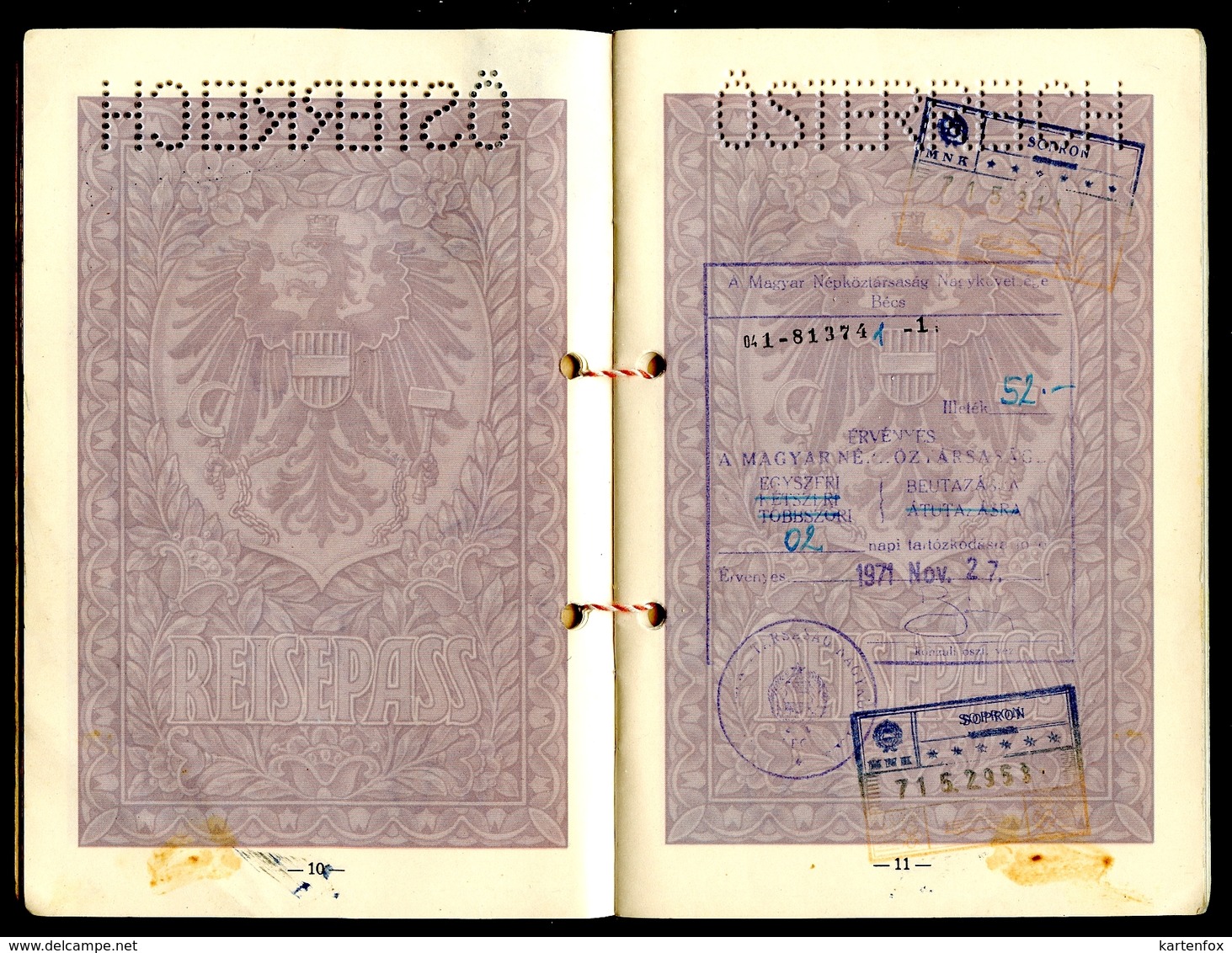 Reisepass Österreich, 2 Stück, Ehepaar, 1953, 1963, Ahnenpass und Blutblatt