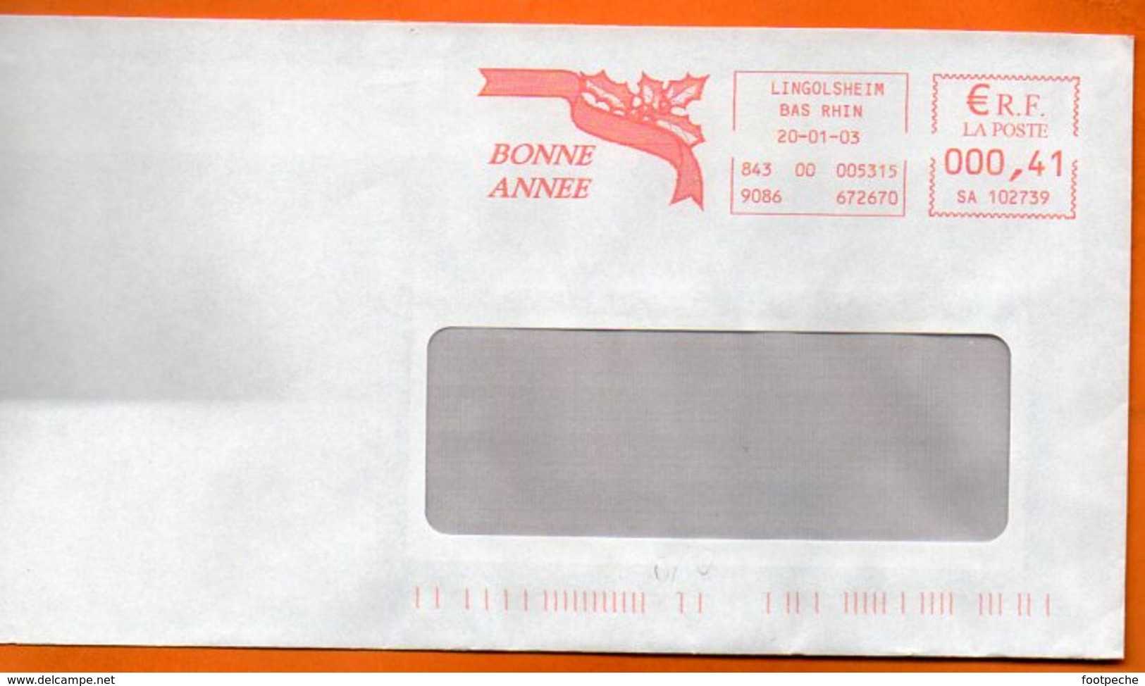 67 LINGOLSHEIM  BONNE ANNEE  2003  Lettre Entière 110x220 N° EMA MM 680 - EMA (Empreintes Machines à Affranchir)