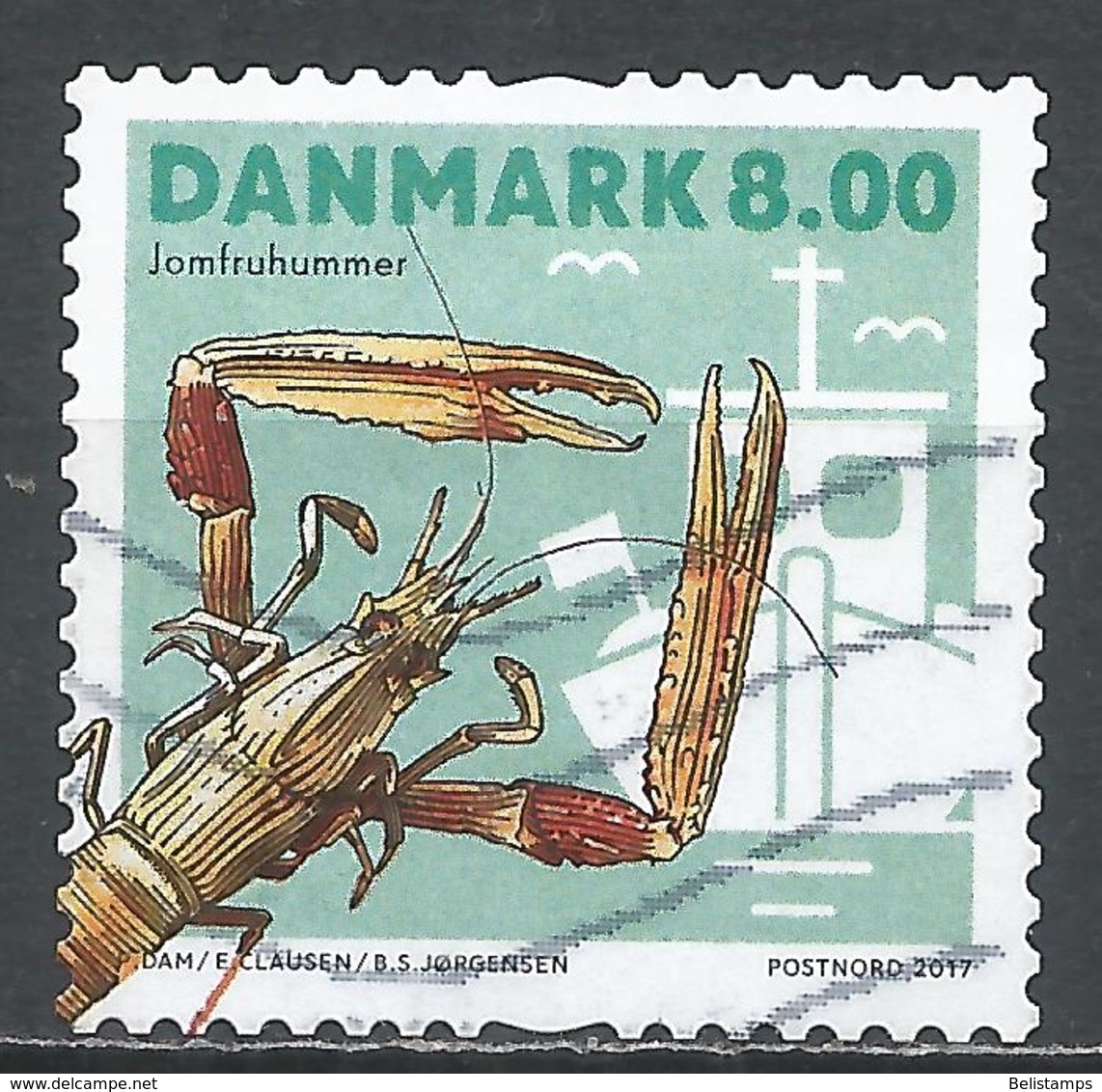 Denmark 2017. Scott #1766 (U) Shellfish, Jomfruhummer (Lobster) - Oblitérés