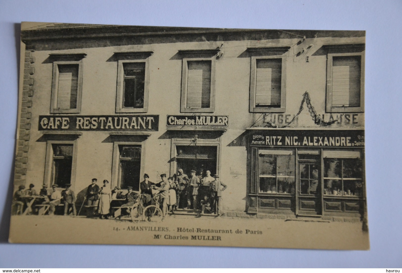 CPA 14. AMANVILLERS. Hôtel Restaurant De Paris Mr Charles MULLER 1922 - Autres & Non Classés