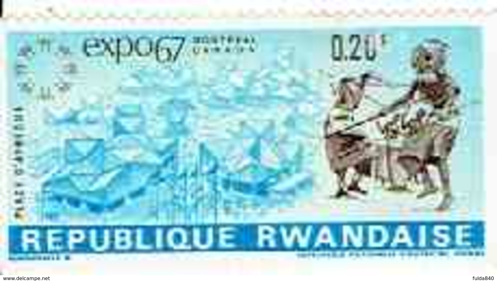 République Rwandaise: OBP-COB.    1967-n°219.  *EXPOSITION DE MONTREAL.   20c Neuf*  . - Neufs