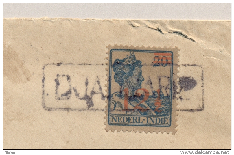 Nederlands Indië - 1931 - 12,5 Cent Opdruk Op Wilhelmina Op Cover Van Halte DJATISARI Via Tjikampek Naar Batavia - Nederlands-Indië